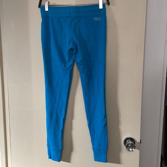 Teal Aqua Blue Mid Rise Soft Fleecy Vintage Hollister Joggers with Tie Waist - Picture 2 of 3